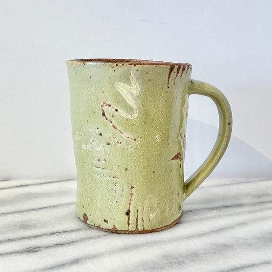 Vintage Funky Chartreuse Pottery Mug