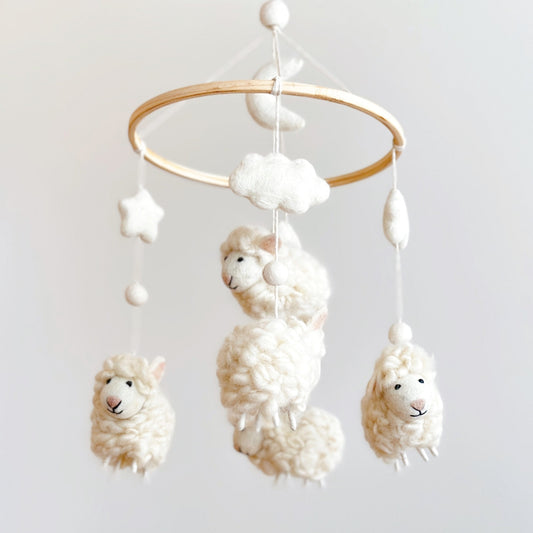 Felt Sheep Lullaby Mobile