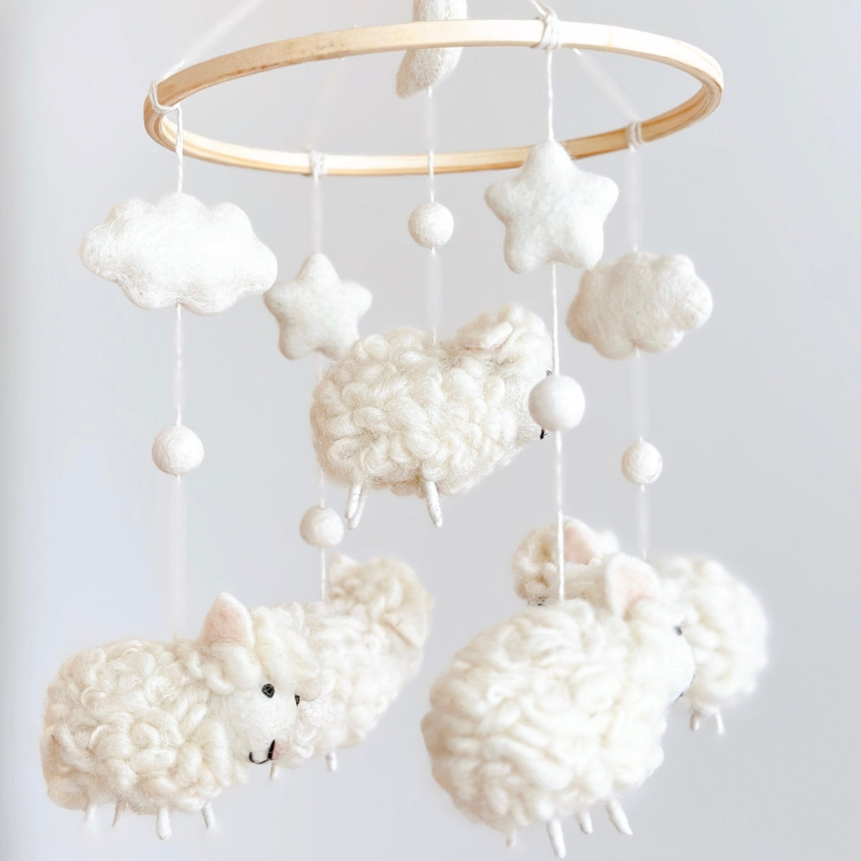 Felt Sheep Lullaby Mobile