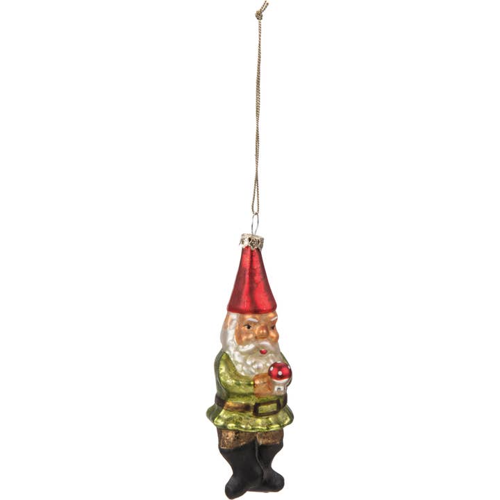 Glass Gnome Ornament