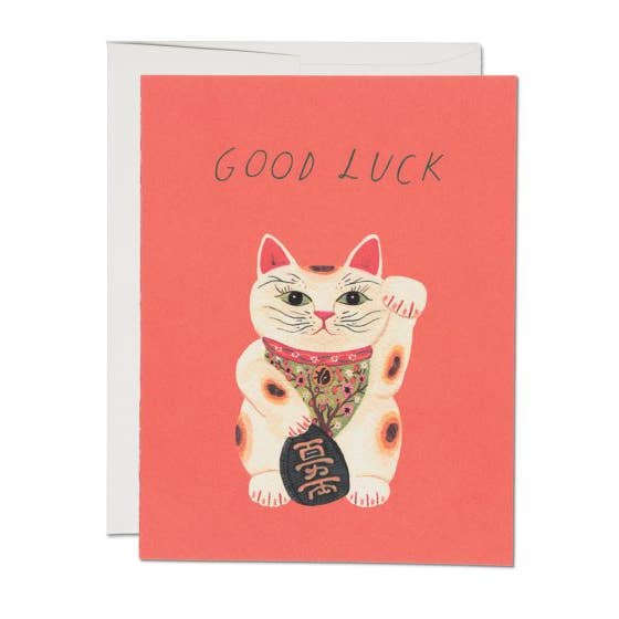 Good Luck Kitty Encouragement Greeting Card
