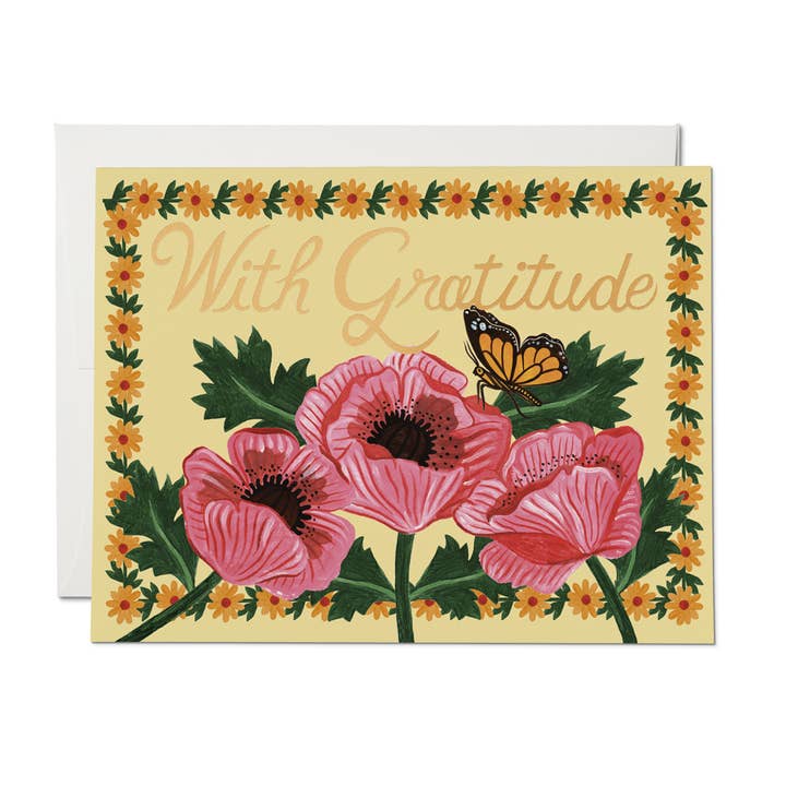 With Gratitude Poppies Card