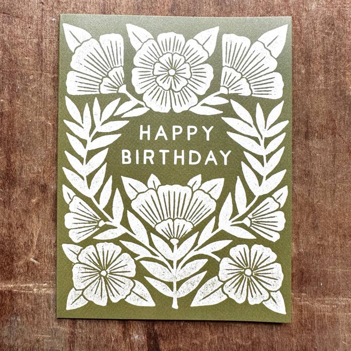 "Happy Birthday" Greeting Card (Green)