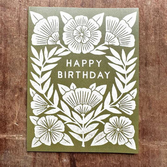 "Happy Birthday" Greeting Card (Green)