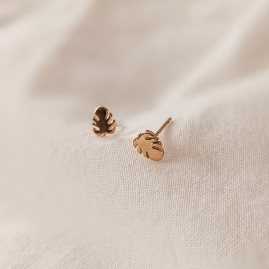 Gold-plated Earrings: MONSTERA