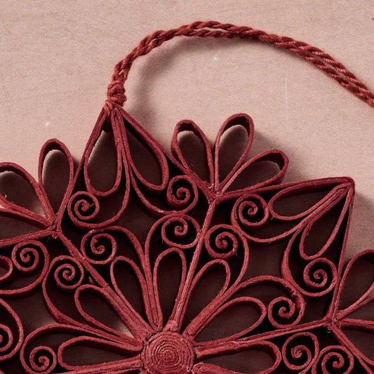 Quilled Snowflake Ornament - Burgundy