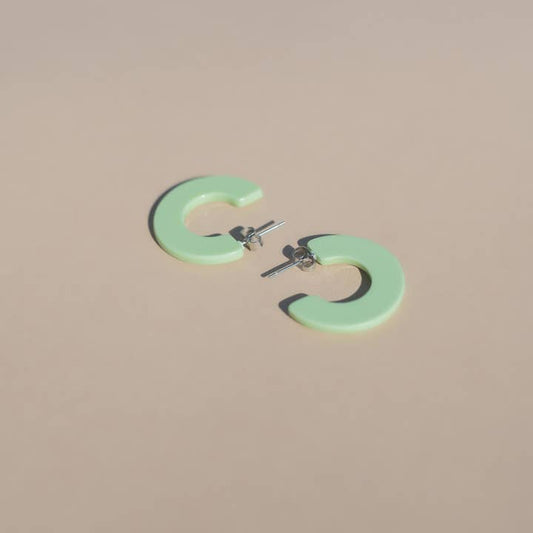 Ray Hoop Earrings, Kiwi