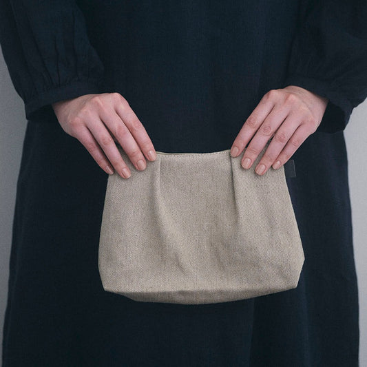 Natural Linen Zippered Pouch by Fog Linen Work