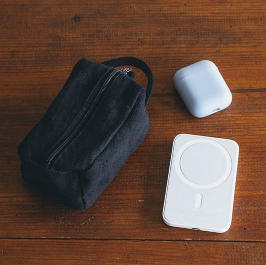 Cotton "Teeya" Pouch, Midnight (Choose Size)