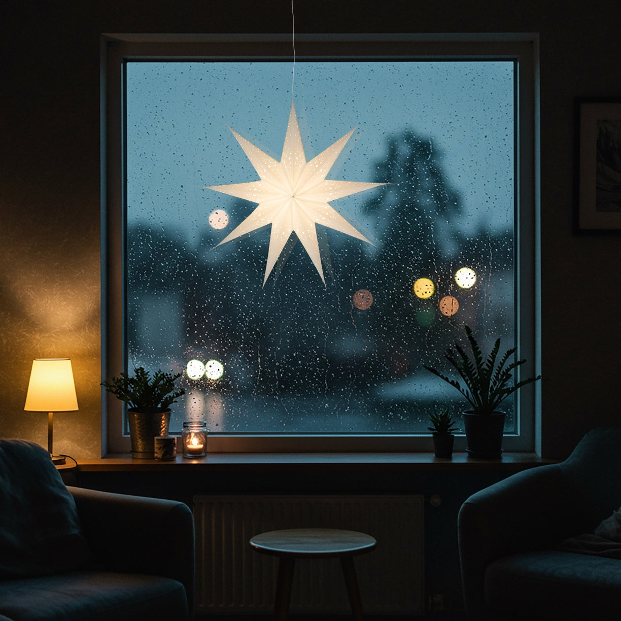 10% OFF: White 9-Point Twinkle Star, 25"