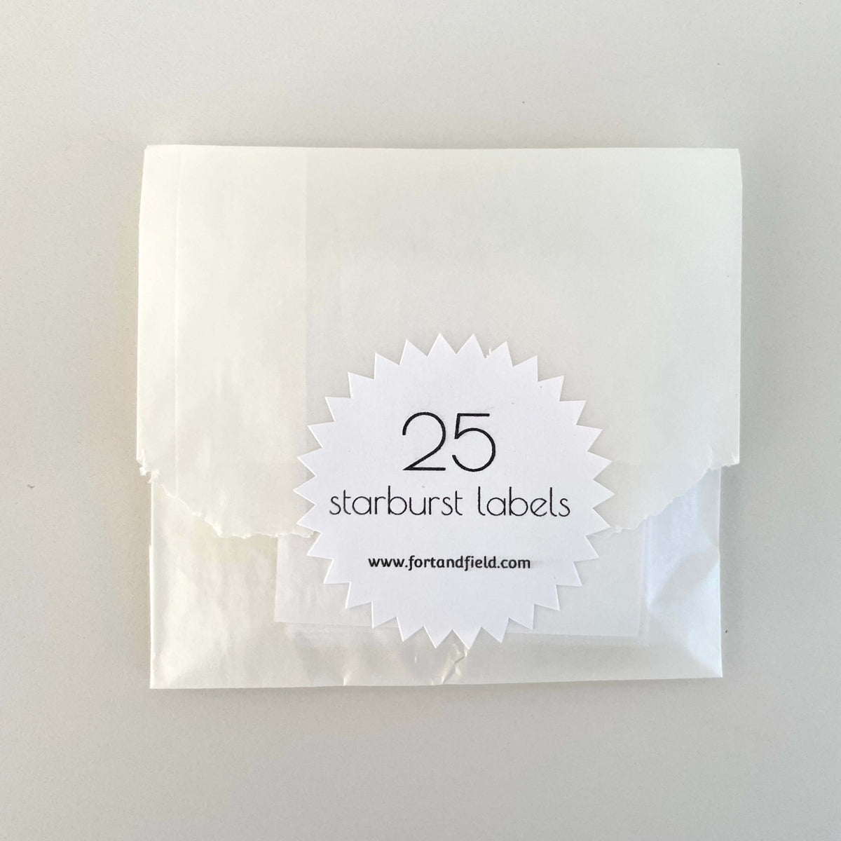White Starburst Sticker Labels (25-pack)