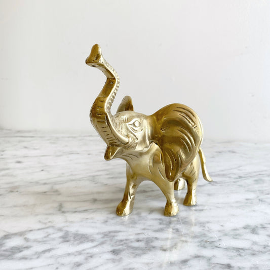 Vintage Brass Elephant, 6"