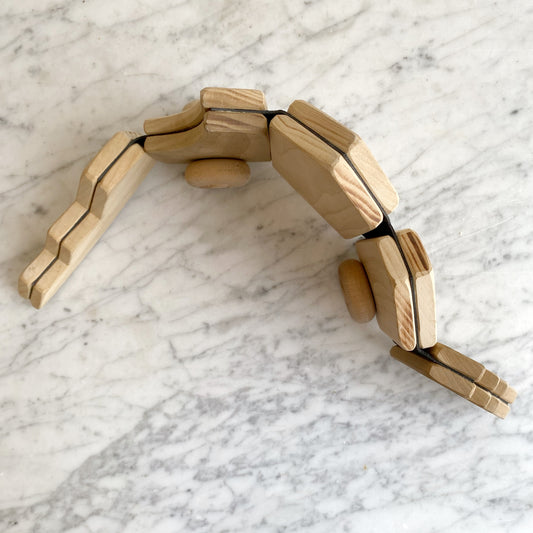 Found Wooden Toy Dinosaur With Wheels