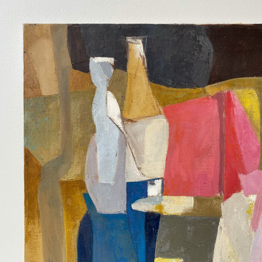 Vintage Original Abstract Painting, Circa 1955 (20" x 26")