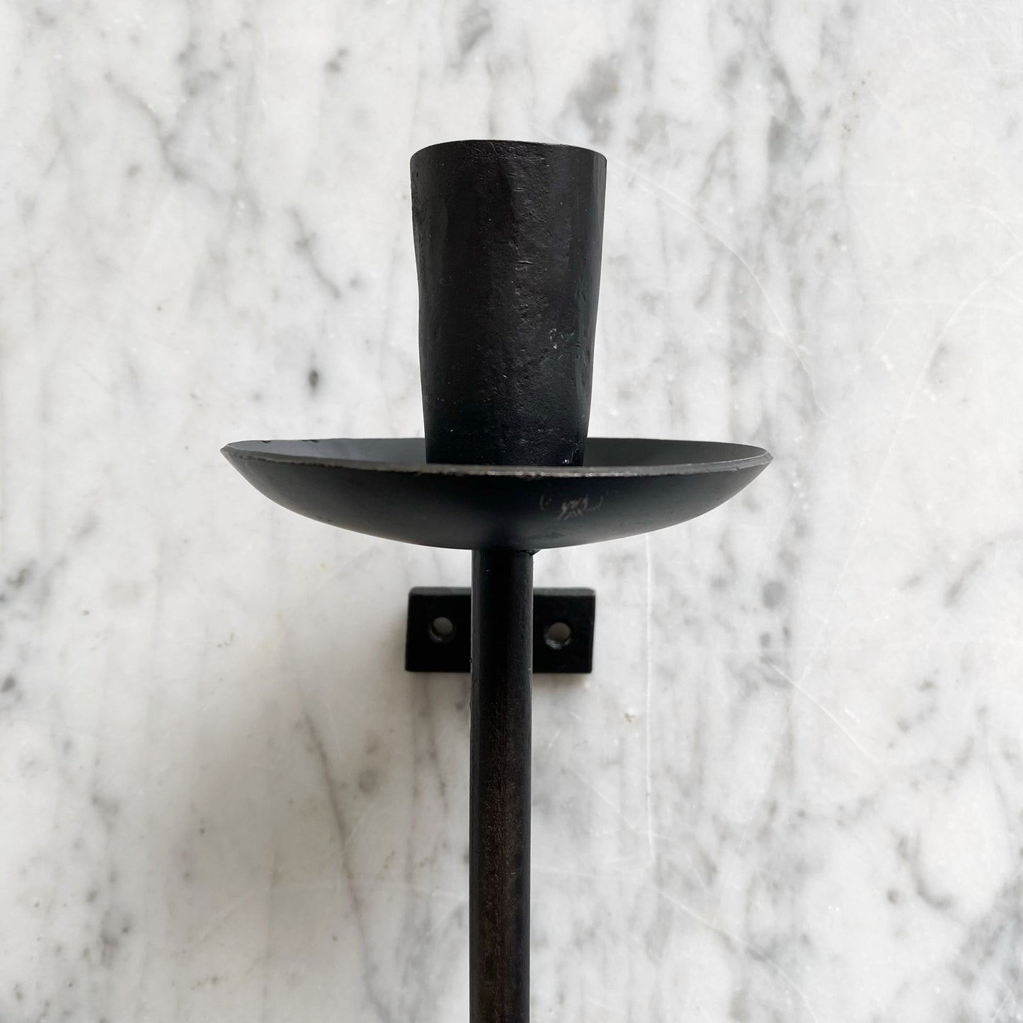 Found Slender Iron Wall Candle Sconce, Single