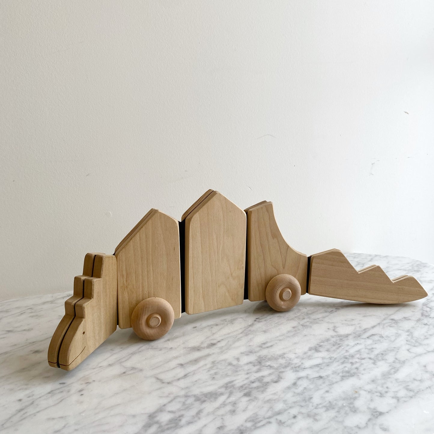 Found Wooden Toy Dinosaur With Wheels