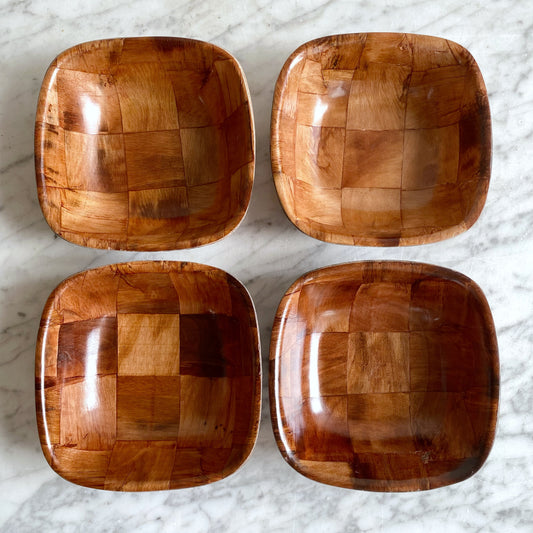 Vintage Square Wood Serving Set (7-pc)