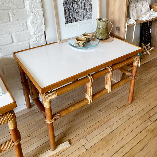 Pair of Vintage Rattan End Tables
