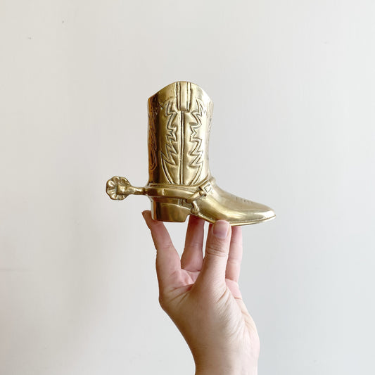 Vintage Brass Cowboy / Cowgirl Boot, 5"