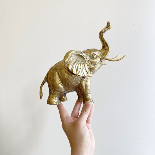 Darling Vintage Brass Elephant, 8.25"