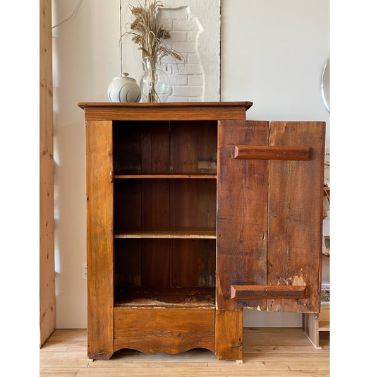 Antique Handmade Wooden Storage Cupboard