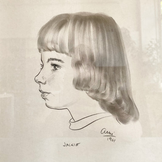 Vintage Original Portrait Drawing "Jackie", 1961