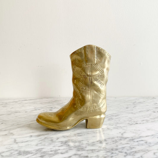 Vintage Brass Cowboy / Cowgirl Boot, 7.25"