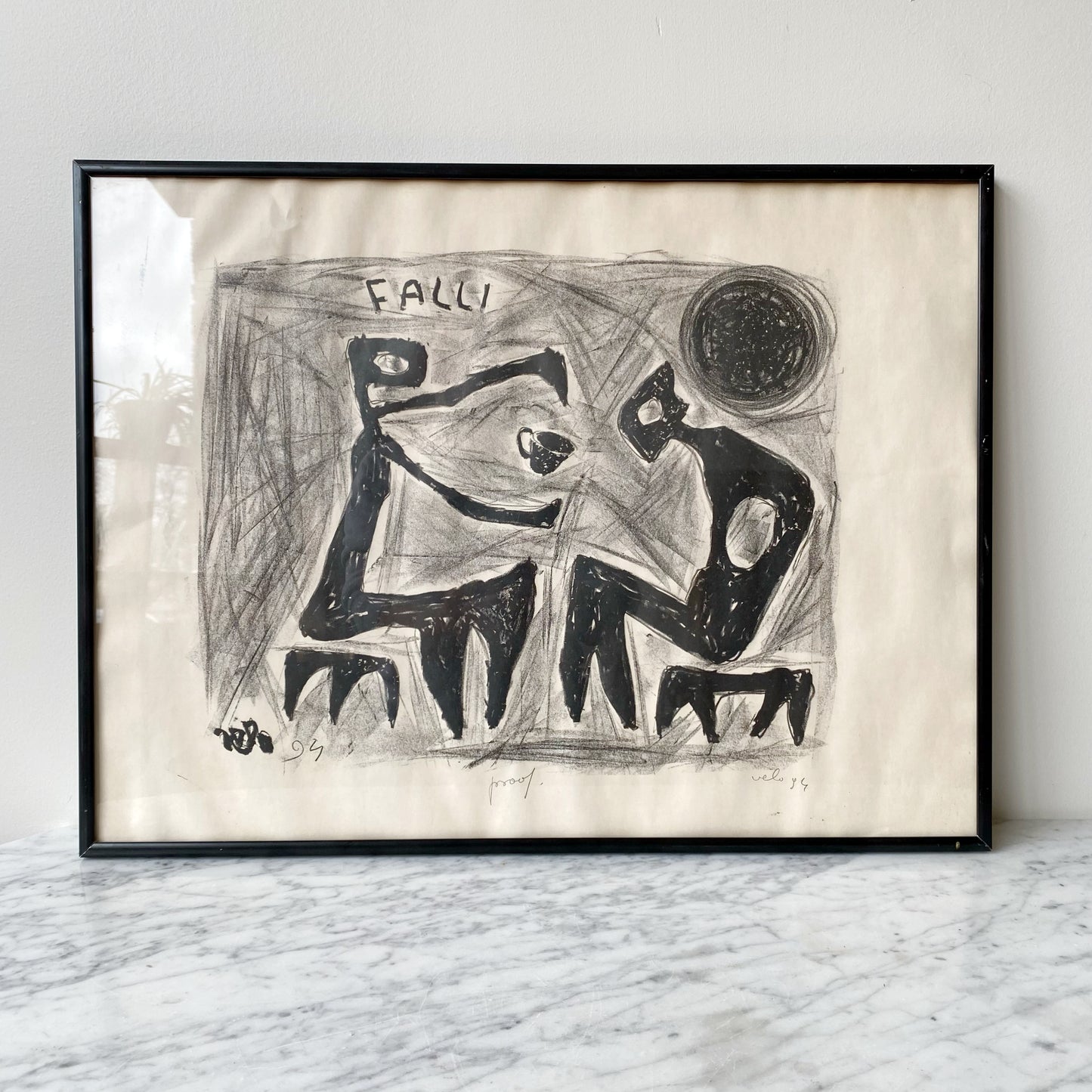 Vintage Framed Artwork By Maks Velo (18.5 x 24.5")