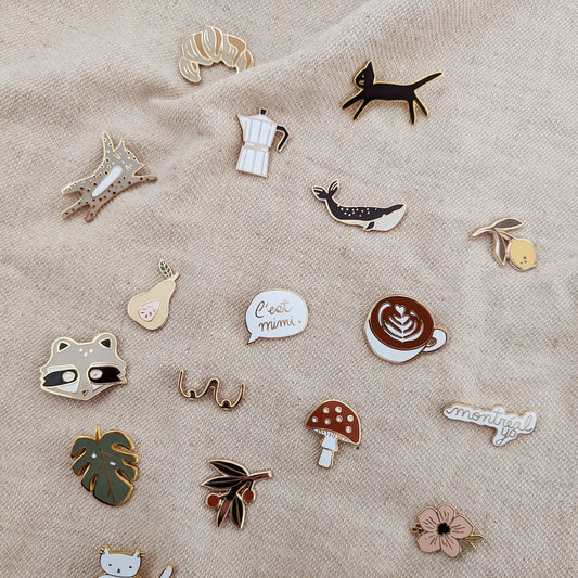 Croissant Enamel Pin