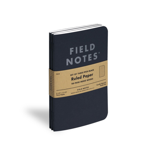 Field Notes, Black Memo Books, Ruled