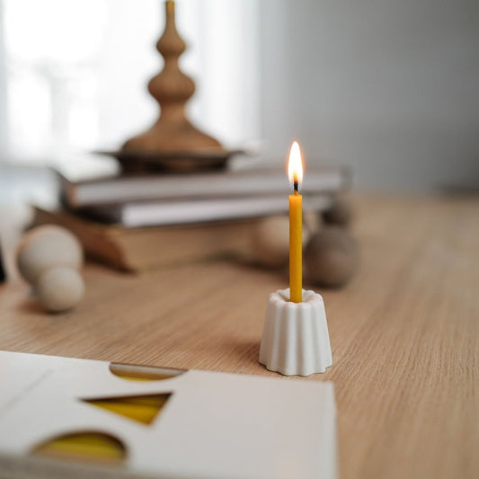 Porcelain Candle Holder | Glossy White
