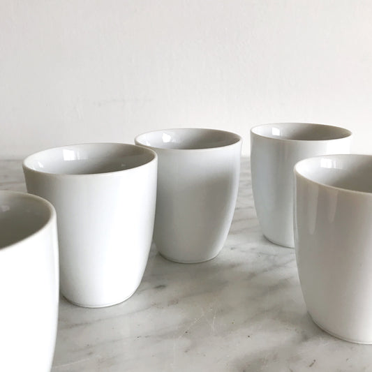 Simple Porcelain Espresso Cups, Set of 5