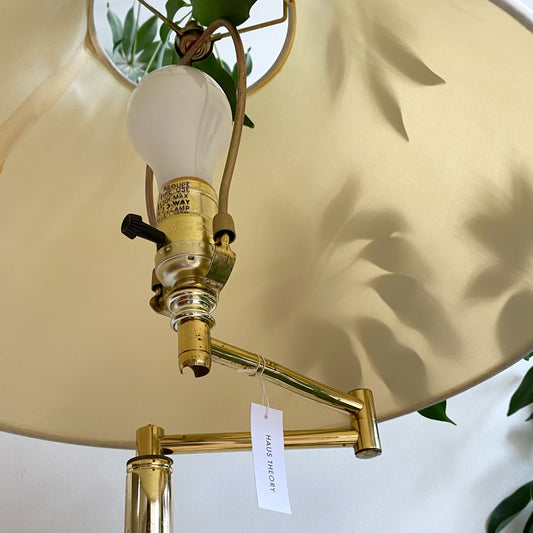 Vintage Brass Floor Lamp with Shade