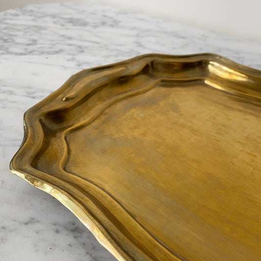 Vintage Brass Tray, 15"