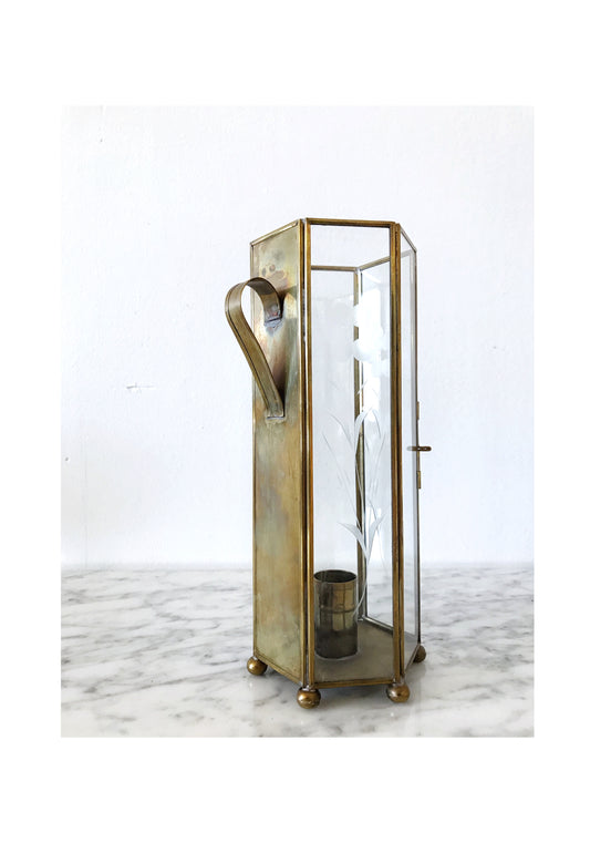 Vintage Glass Candle Holder | Lantern