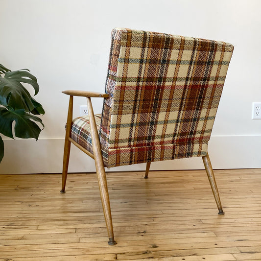 Vintage 1950’s MCM Plaid Chair