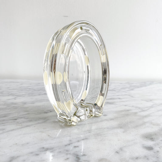 Vintage Horseshoe Glass Ashtray / Dish