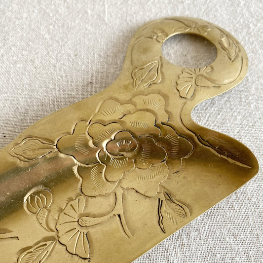 Vintage Etched Brass Crumb Catcher