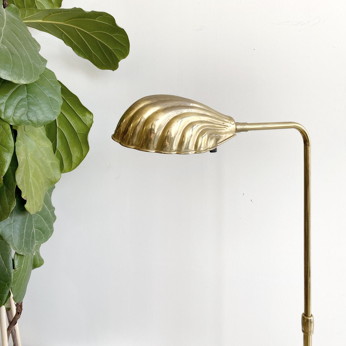 Vintage Brass Shell Floor Lamp