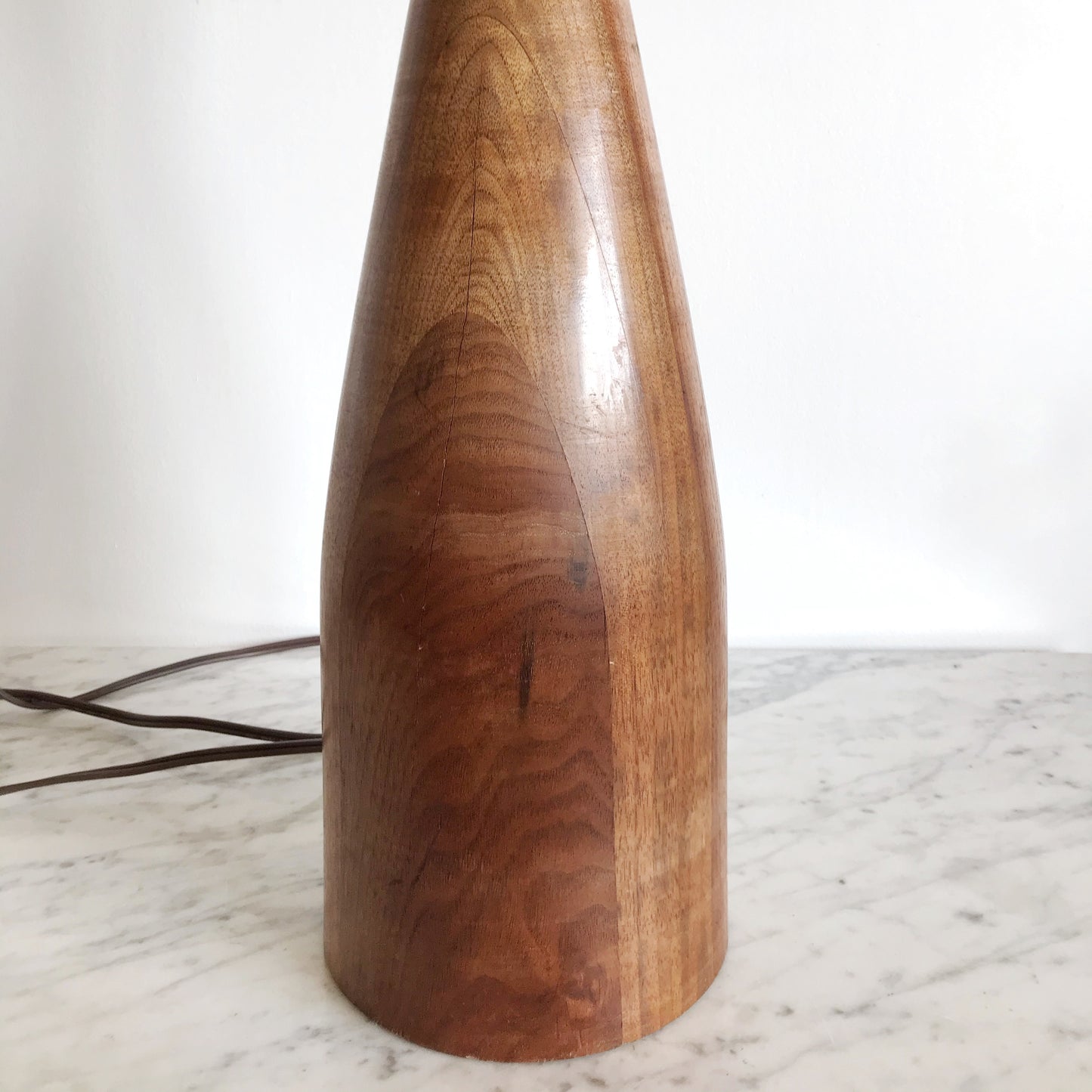 XL Vintage Mid-Century Turned Wood Lamp