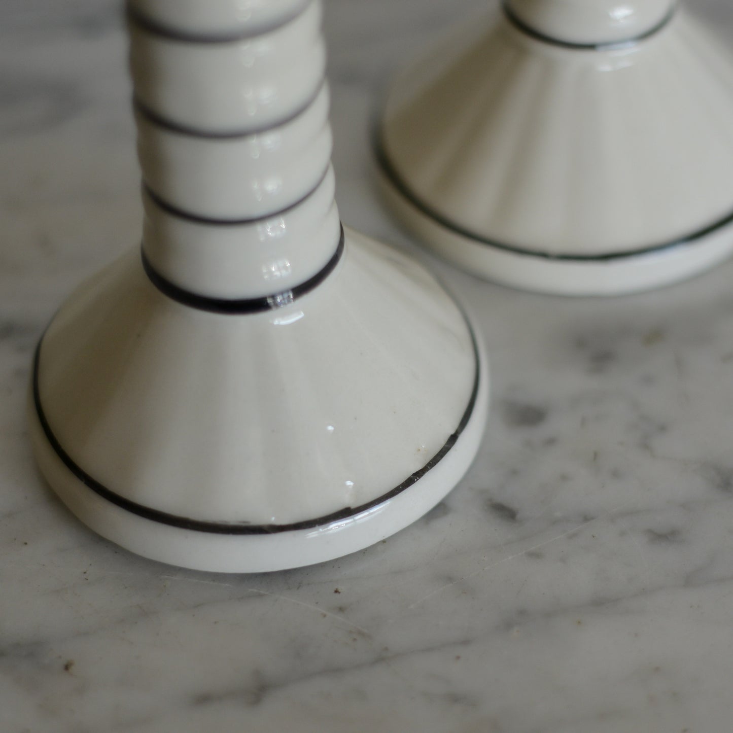 Pair of Vintage Porcelain Candlestick Holders