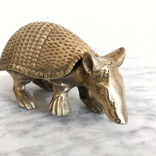 RESERVED: Medium Vintage Brass Armadillo