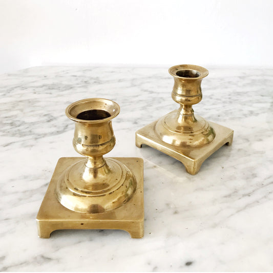 Pair of Vintage Brass Candle Holders
