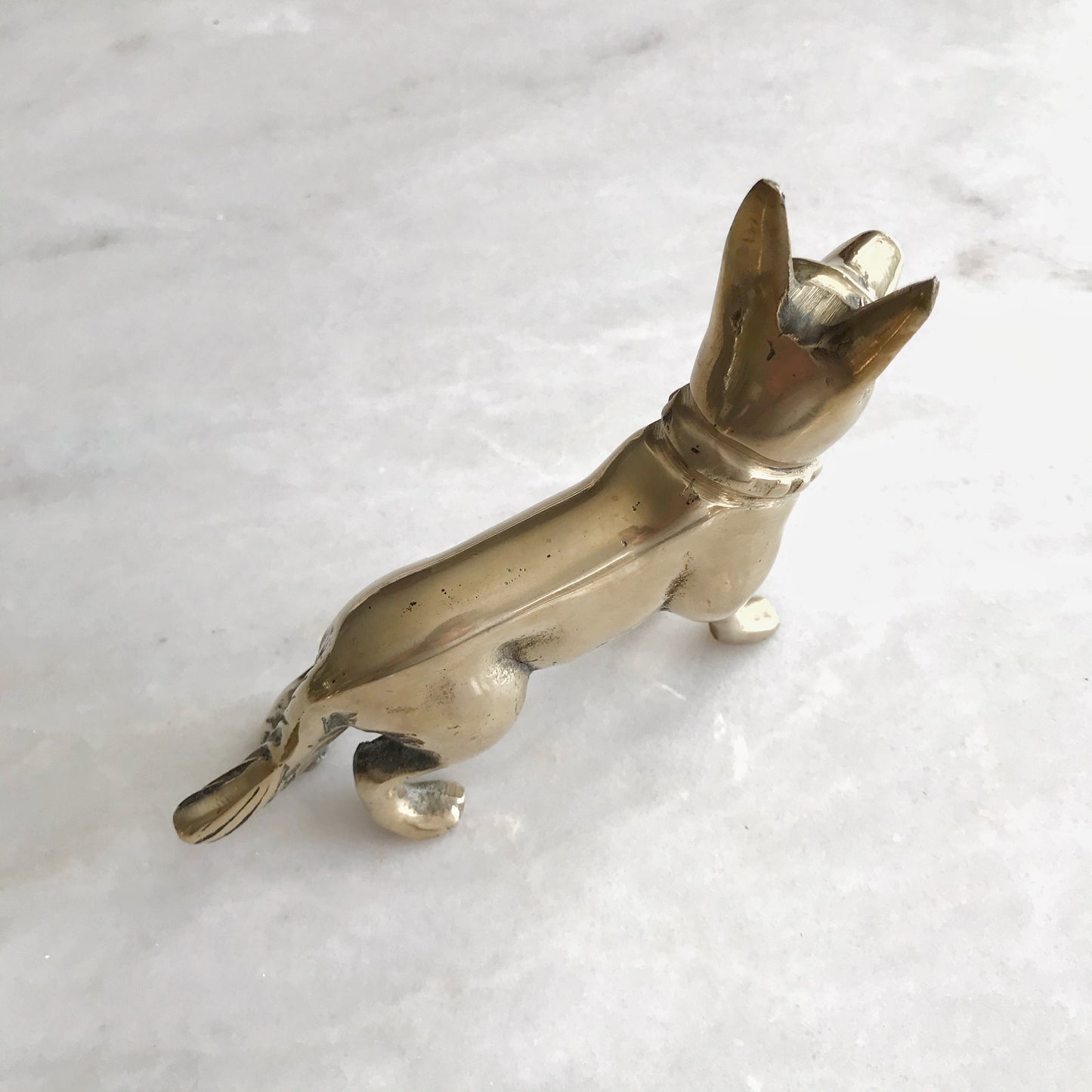 Vintage Brass Dog, German Shepherd