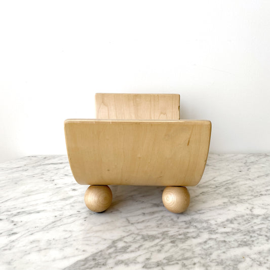 Found Birch Bent-Ply Magazine Holder