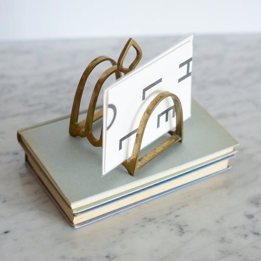 Vintage Brass Letter Holder, Spade Handle