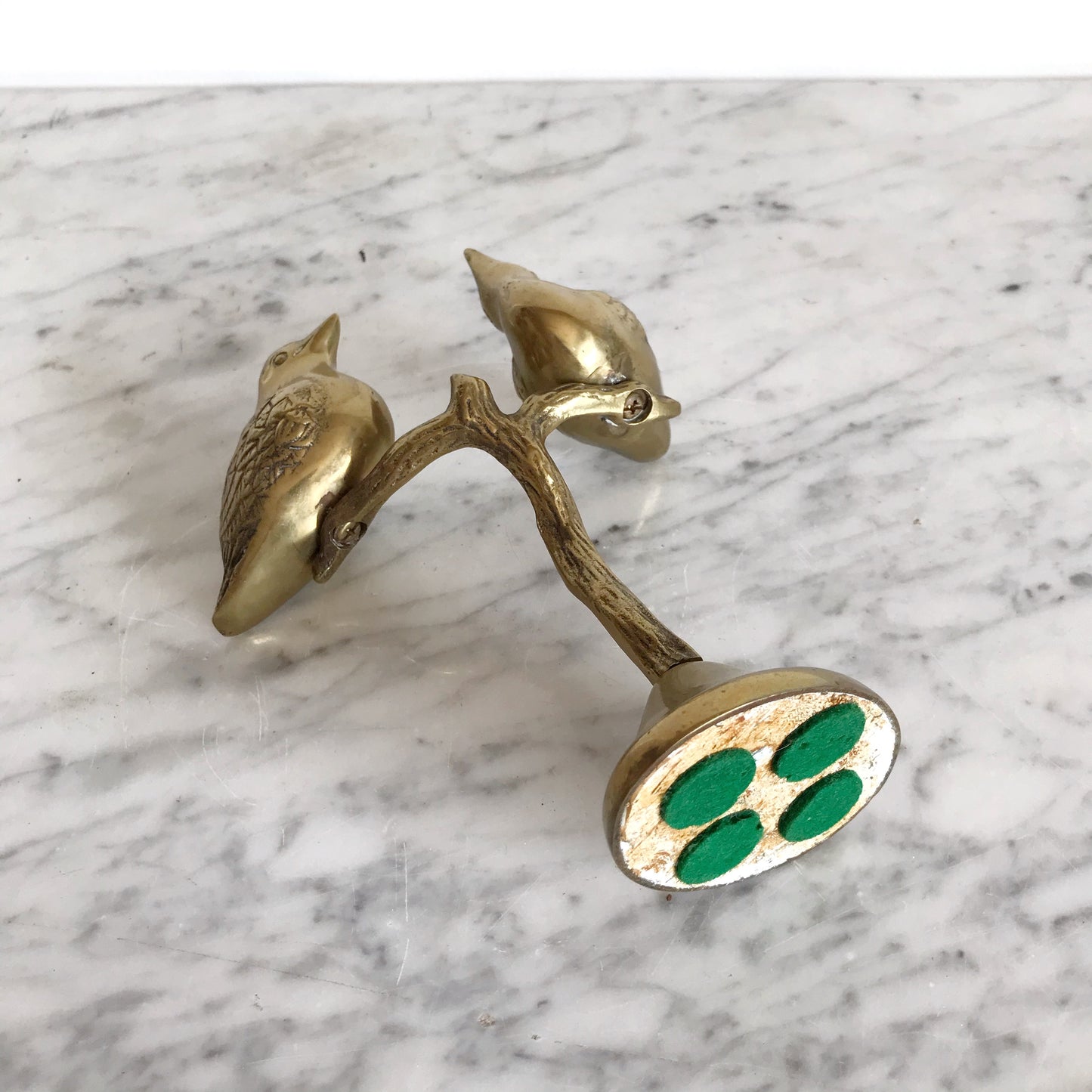 Vintage Brass Lovebirds in Tree