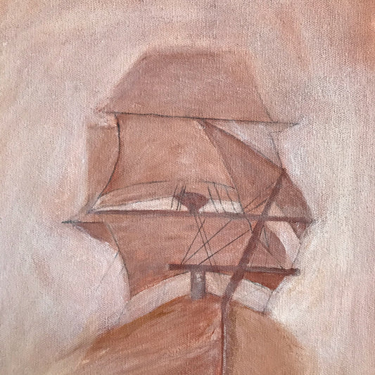 Original Framed Painting of a Ship