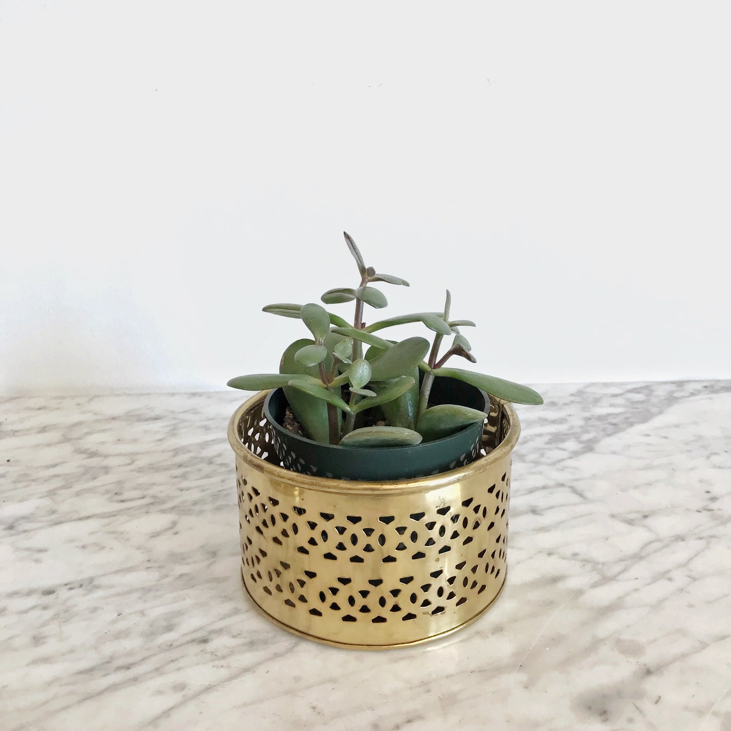 Large Vintage Brass Container