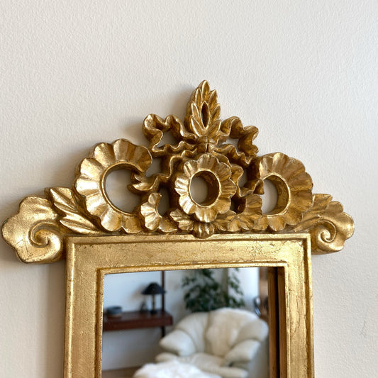 Vintage Baroque / Regency Style Gold Accent Mirror (13.5 x 8.75")